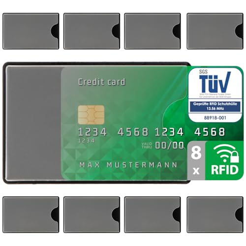 fouraces 8X TÜV geprüfte RFID Blocker Schutzhülle - Sicherheit gegen Datenklau - NFC Schutzhüllen - Kartenhülle für Kreditkarten und EC Karten, Hülle aus Hartplastik für Bankkarten fouraces 8X TÜV geprüfte RFID Blocker Schutzhülle - Sicherheit gegen Datenklau - NFC Schutzhüllen - Kartenhülle für Kreditkarten und EC Karten, Hülle aus Hartplastik für Bankkarten