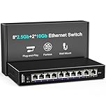 10Gbe Ethernet Switch Unmanaged mit 2 x 10Gb RJ45-Ports ➕ 8 x 2.5Gb Base-T-Ports, NICGIGA 10-Port 10G Netzwerk-Switch für Wireless AP, NAS, PC
