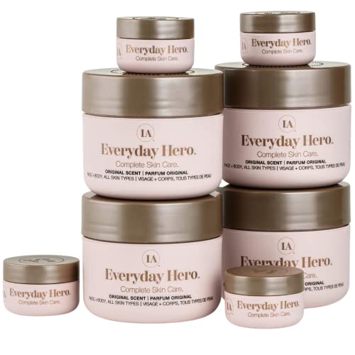Infinitealoe, Aloe Vera Body & Face Moisturizer – Original Scent Face Cream, Body Cream, Hand Lotion For Dry Skin – 4 Large Jars (8 Oz.) & 4 Travel Jars (0.5 Oz.) #TOP3