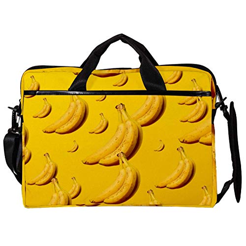Sacoche ordinateur 15.4 pouces rembourrée à motif banane jaune