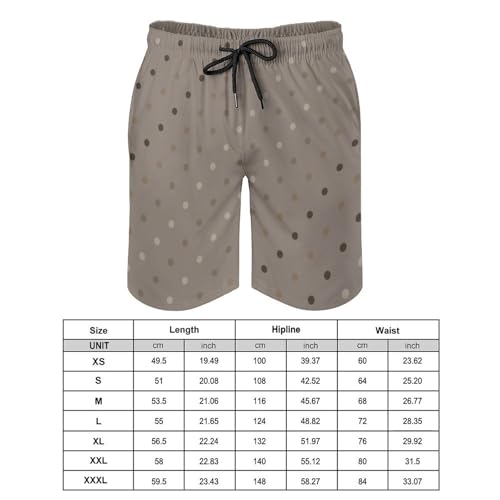 Hawaiian Shorts for Men - Comfy Taupe Polka Dot Print G Mens Swim Trunks Bathing Suits with Mesh Lining2