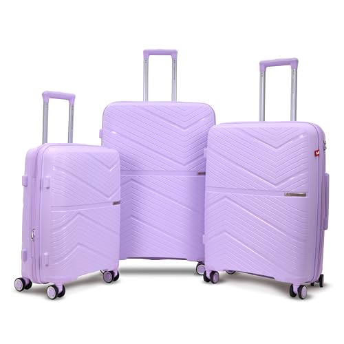 Image of AMERICAN TRAVELLER Prime Trolley Bag Set of 3 | Anti-Theft Zip | Polypropylene Hard-Shell, Expandable, TSA-Type Lock, Anti-Theft Zip, 8 Dual Wheels
