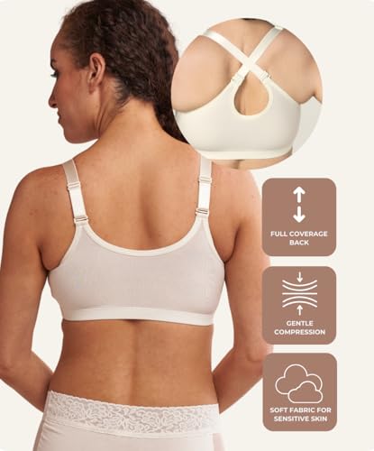 AnaOno Post-Surgical Pocketed Recovery Mastectomy Bra - Soft Compression Bra with Breast Pad Inserts3