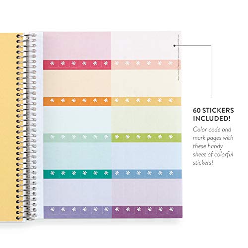 Erin Condren 8.5" X 11" Spiral Bound Productivity Notebook, Mid Century Circles, Functional 160 Lined Page and 80Lb Thick Paper Spiral Notebook, Stickers Included - Image 5
