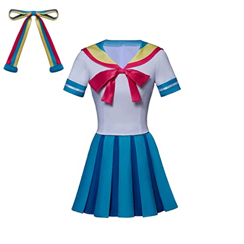 Gravity Cosplay Falls Giffany - Disfraz de cosplay para la escuela, uniforme, vestido de marinero, camisa y falda para mujeres y niñas (XS)