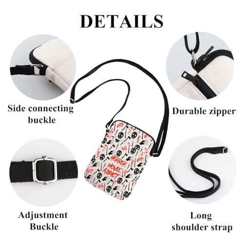 FUSTMW Horror Movie Gifts for Horror Movie Addict Horror Movie Crossbody Bag Horror Movie Lover Gifts4