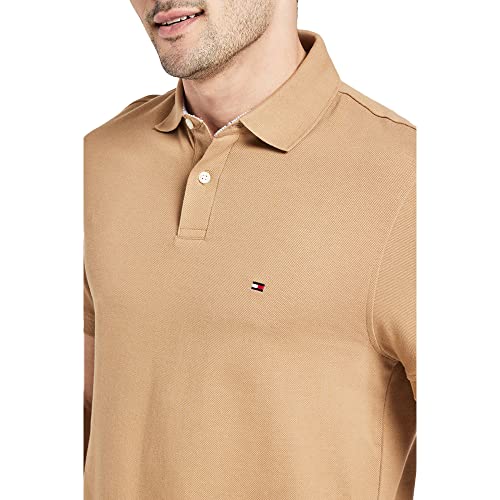 Image of Tommy Hilfiger Solid Regular fit Cotton Polo t-Shirt