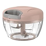 Food Chopper, Yeaki Powerful Hand Held Vegetable Chopper Garlic chopper, Manual Food Processor Onion Chopper Veggie Chopper for Nuts, Salad, Puree and Pesto (Pink)