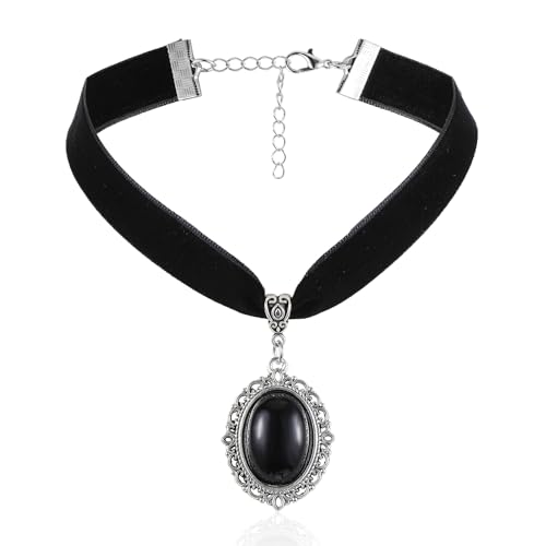 Tucnoeu Velvet Choker Gothic Necklace Costume Jewelry, Vintage Black Choker