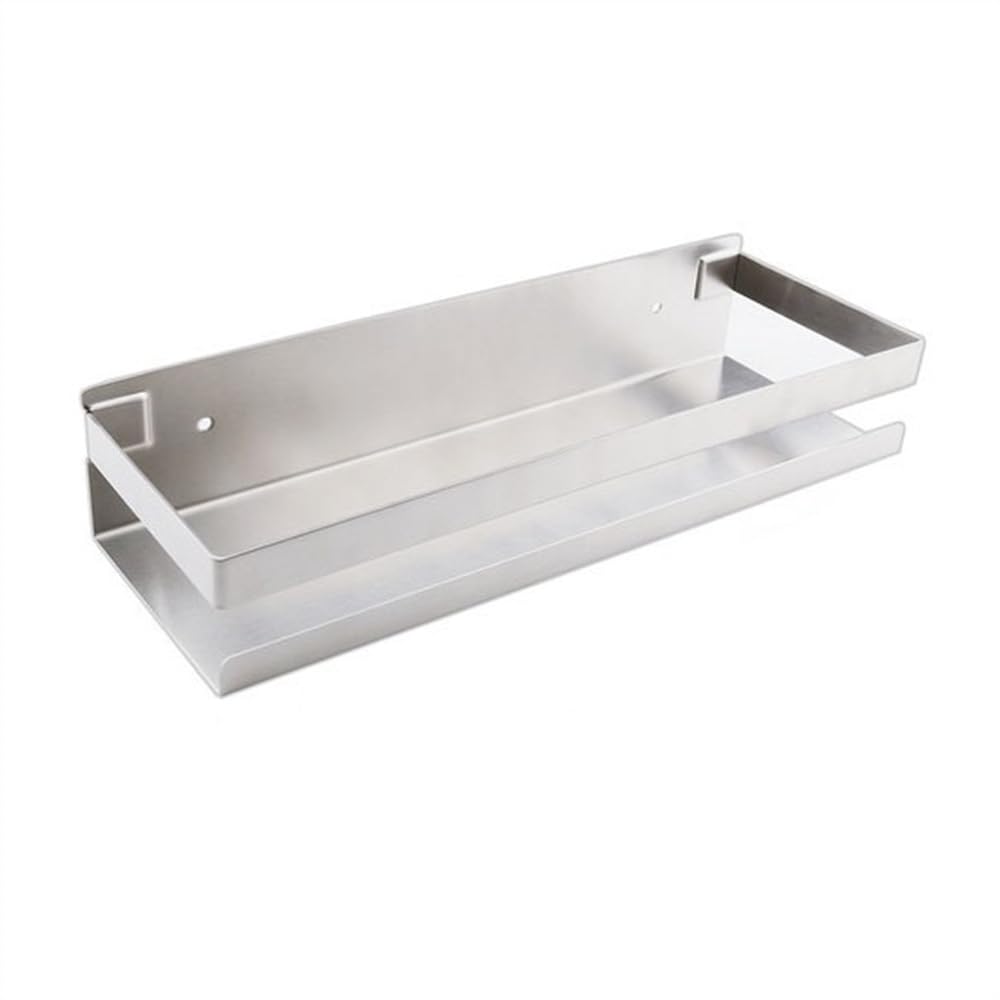 SDGBCXD Modern Wall-Mounted Shower Caddy, 30cm Rectangular Towel Storage Rack, Sleek Matt Finish Bathroom Accessories(Silver,30cm)