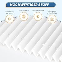 TFSKY Plissee Klemmfix ohne Bohren Weiß B55 x H130 cm – Ansicht 2