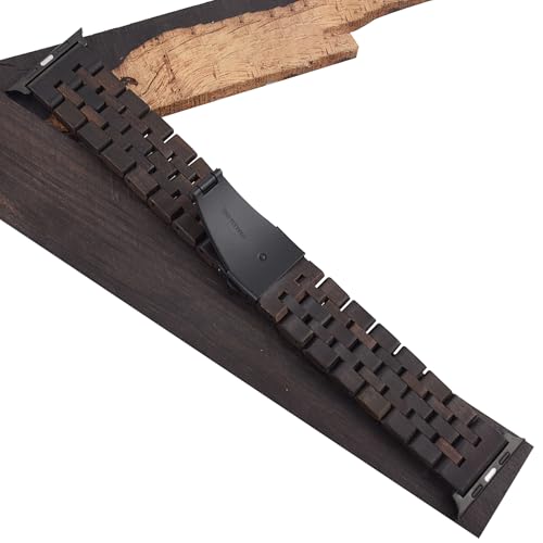 EdwardKwok Natural Ebony Wood Apple Watch Band 42–49mm — view 4