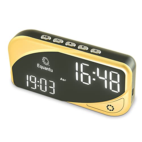 Kaulbiat Réveil de table LCD avec prière islamique musulmane, horloge numérique automatique Azan Adhan, compteur de prière Azan avec haut-parleur
