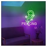 LEMST Luces de neón Luz De Neón Para Piercing De Oreja Con Brillo Ajustable, Ideal Para Decoración De Pared De Tiendas De Tatuajes, 40cmx43cm(E)