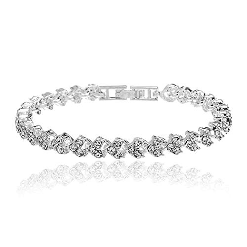 Simsly Crystal Bracelet chaîne en argent à la main avec strass Accessoires pour femmes et filles
