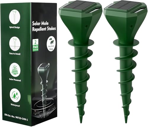2er Pack Maulwurf Vertreiber Testsieger, Maulwurfschreck Solar Mittel Gegen MaulwüRfe & WüHlmäUse, Schlangen, Ultraschall Maulwurf Vertreiben FüR Den Outdoor, Garten, Rasen WüHlmausschreck