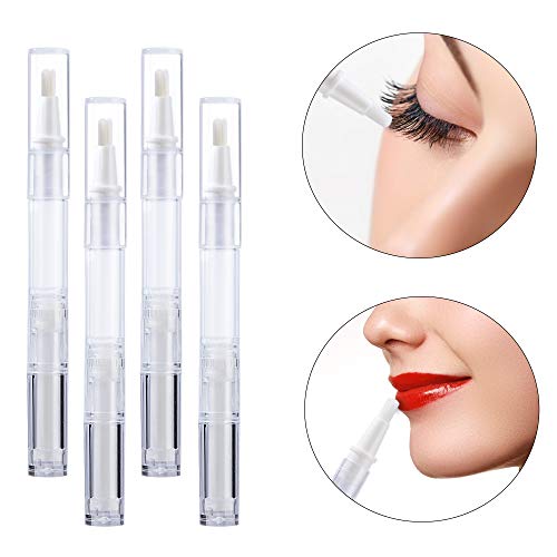 Leerer Nagelöl Stift Bürsten Applikator, 3ml Transparenter Drehstifte Lip Gloss Flasche Tube, Nachfüllbar Kosmetische Container, Twist Pen mit Pinsel für Wimpern Wachstum (12 Stück) – Bild 4