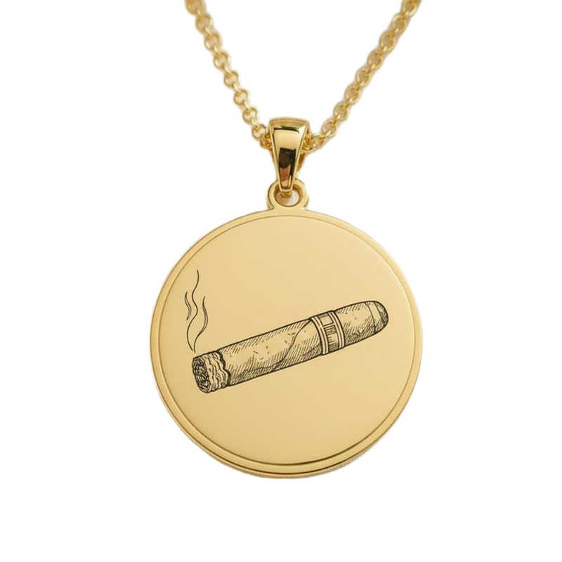 Collier pendentif cigare fait main, le cadeau idéal en argent doré