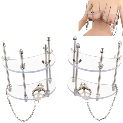 Edelstahl Brustklemmen mit Kette – Verstellbare Nippelclips für Brustbondage Fetisch SM – Intime Stimulation Nippelglätter Erotik Spielzeug für Frauen