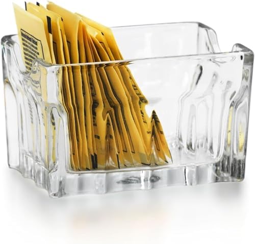 Bits N Things Clear Glass Sugar Packet Holder Caddy, Pack of 2 image 4