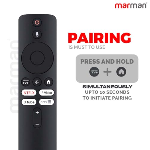 Image of Marman Compatible for Mi Tv Remote Control Orginal for Smart LED UHD HD 4k Android Redmi Xiaomi Television Remote with Bluetooth and Voice Command Feature - Pairing Must