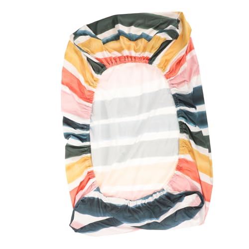 Yardwe Changing Table Pad Cover Washable Stretchy Removable Cradle Sheet for Soft Breathable for Daily Use and Easy Cleaning Delicate Rainbow Stripe