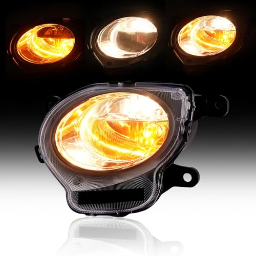 HECASA Turn Signal Light Left Compatible with 2012-2019 Fiat 500(Not Fit For Abarth) Turn Signal Lamp W/Bulb Replacement for FI2532100 5182461AC Clear Lens+Chrome Housing Driver Side by HECASA - Used condition - US$33.47