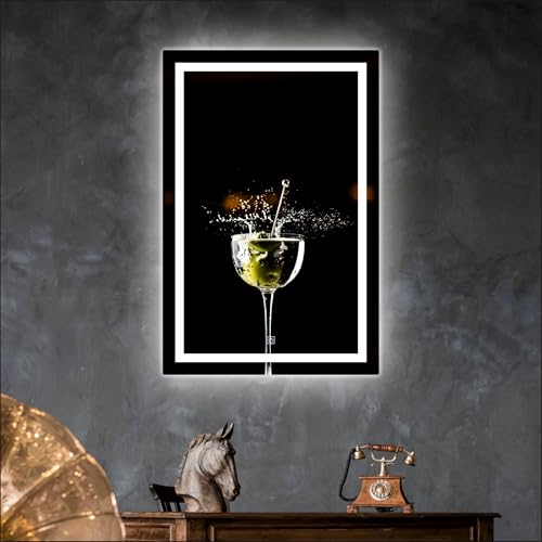 Image of Creative Arts n Frames LED Wall Mount HD Mirror with 3 Color Light Tone for Home Wall Living Room Bedroom Bathroom Hotel Decor Items (12x18 inch Rectangle)