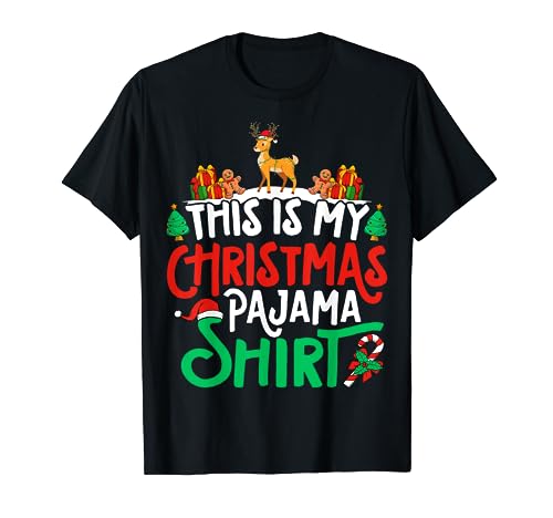 Deer Christmas Pajama Shirt - Deer Lover Xmas Camiseta
