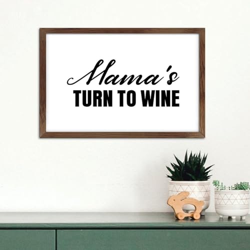 Cadre suspendre en bois Mama's Turn to Wine pour celebrer les moments de maman