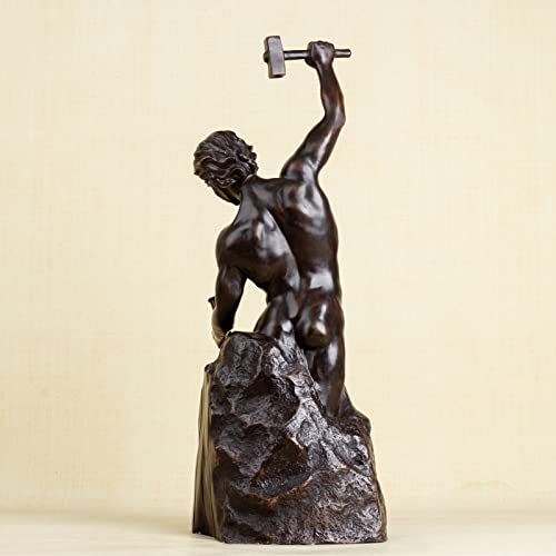 Statue Bronze Home Decor 23.6" Self Made Man Sculpture 100% Bronze Casting Figurines Art Statue Sculpture #TOP3