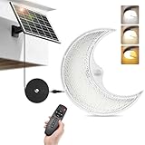 Solar Moon Lights Indoor/Outdoor-Motion Sensor, SunBonar Solar Shed Light with On/Off Switch & Remote, Daytime & Night Dimmable 3200K/4000K/6000K, Brighter Ceiling Lights for Barn Patio Carport Gazebo