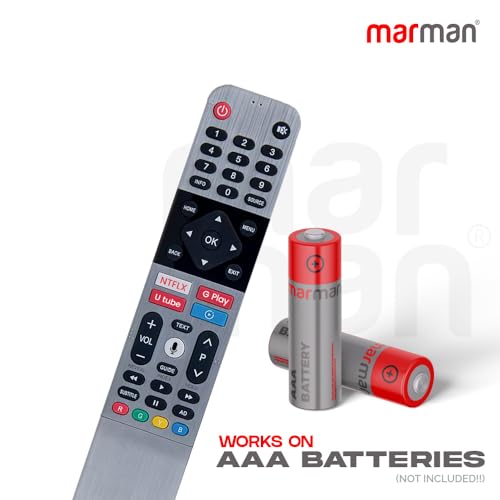 Image of marman Compatible with Skyworth Tv Remote Suitable for 4K OLED UHD Android Television Bluetooth Connection Voice Command with Netflix YouTube Media Player and Google Play Hot Keys- Pairing Must !