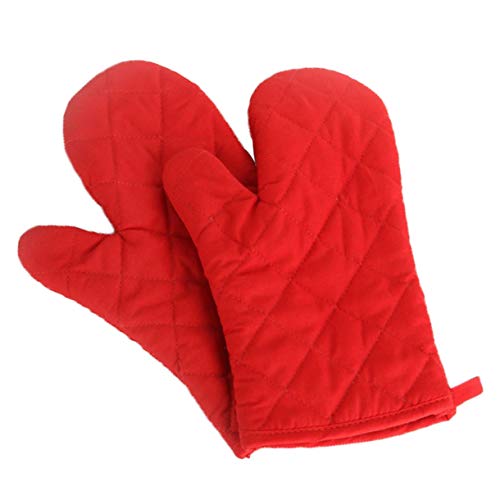 Panegy Guantes de Horno Manopla de Protección Contra el Calor para Asar Parrillas Chimenea Microondas - Rojo Cover