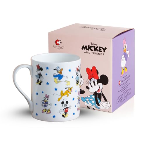 Image of Clay Craft - Official Disney Mugs : Mickey & Friends Print, Fine Ceramic Coffee Mug, 360 Ml |Cartoon Character Gift Mug for Kids & Adults | Microwave & Dishwasher Safe