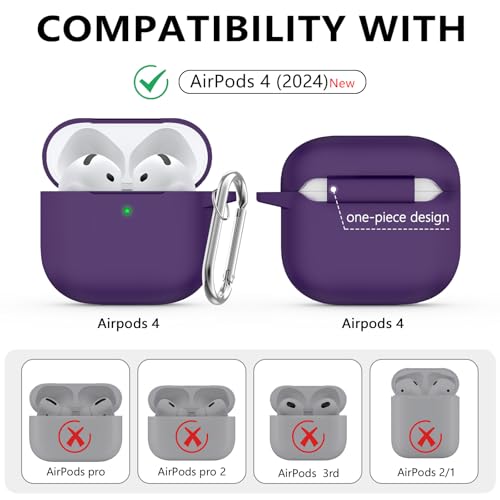 Image of Ljusmicker for AirPods 4 Case 2024 with Cleaner Kit,Dark Purple