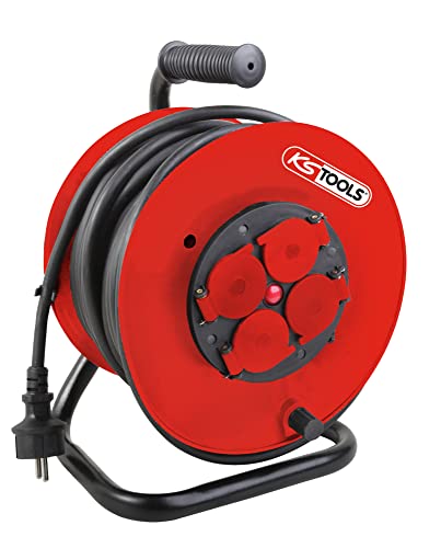 Ks Tools 150.4223 - Avvolgicavo Elettrico Con Manico, 3 X 1,5 Mm², Ip44