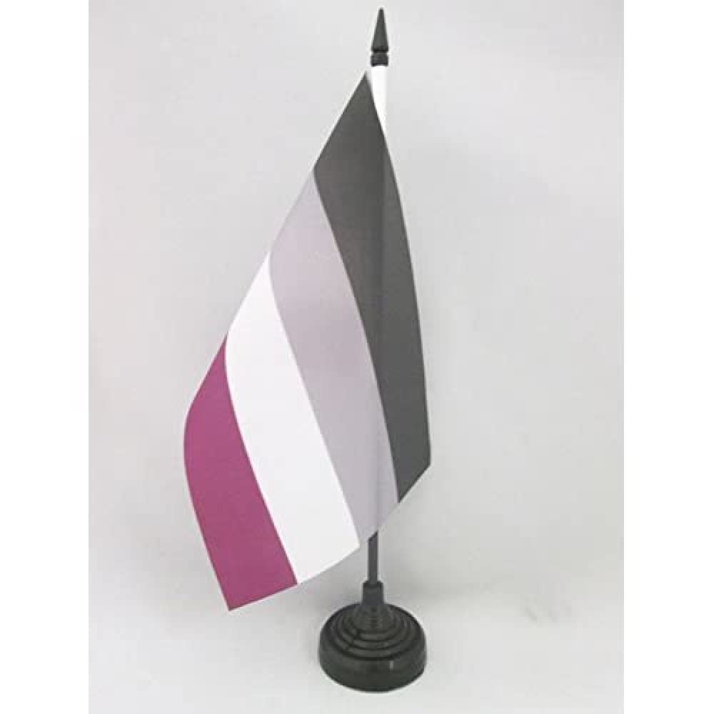 AZ FLAG Bandera de mesa ARCO IRIS ASEXUAL 21x14cm BANDERINA de DESPACHO ARCOIRIS RAINBOW FLAG 14 x 21 cm