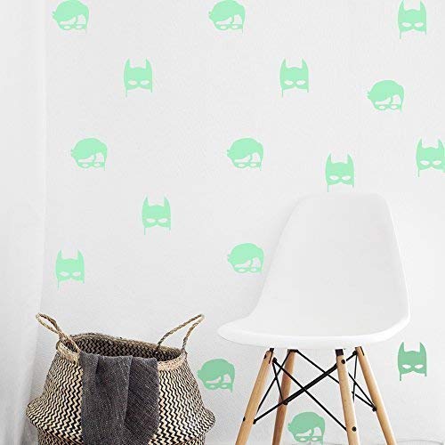 Fillplus Sticker mural Batman rouge-gorge lumineux pour salon, crèche, école, restaurant, hôtel, café, bureau, décoration, PVC, multicolore, 50 x 50 x 0,03 cm