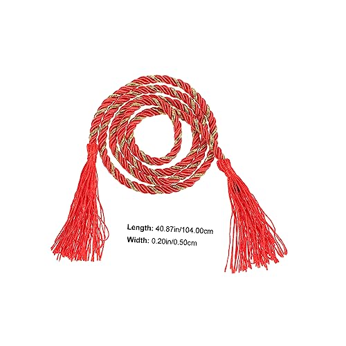 Garneck Traditional Japanese Yukata Waist Belt with Tassel Durable Non Fading Kimono Accessory for Women Waistband for Kimonos Skirts Sweaters Lightweight Vintage Embroidered Waist Sash2