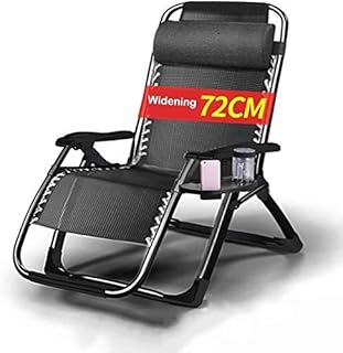 HZH Espreguiçadeira Cadeiras de jardim Cadeiras de pátio grandes Reclináveis com gravidade zero Espreguiçadeiras ao ar livre Cadeira de jardim para acampamento na praia, com travesseiro e