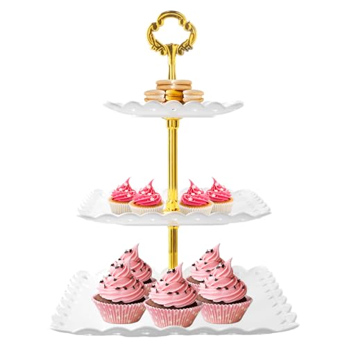 Recopilación de Exhibidor de cupcakes - solo los mejores. 45 Soporte De Plástico Para Cupcakes 3 Niveles, Soporte De Pastel, Base Para Cupcake, Bandeja Servir En Niveles,Torre Postre, Bandejas Para Pasteles Para Adecuado Bodas, Fiestas...