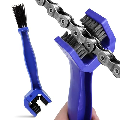 Motorcycle Chain Brush O-Ring Safe 3-Sided PP Chain Cleaning Brush Reinforced PP Handle Dual-Sided Sprocket & Drivetrain Tool No Removal Needed Dirt Bike MTB Road Bike Cruiser ATV