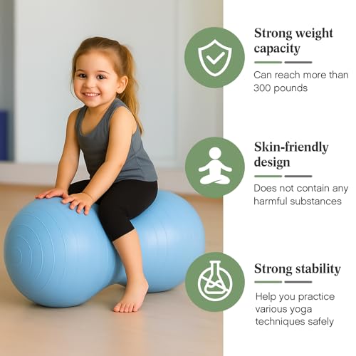 Image of Jexine Peanut Ball Set for Kids Yoga Balance Exercise Ball for Pregnancy & Home Gym, Includes 1 Pump & Different Size Options