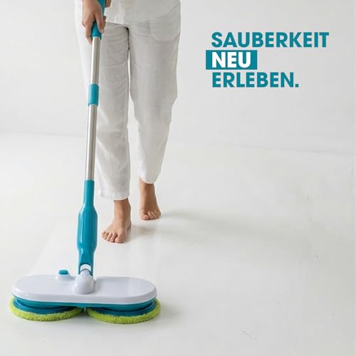 Hurricane Floating Mop elektrischer Bodenwischer – Akku Wischer zum mühelosen Wischen, Schrubben...