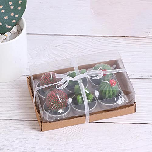 Bougie cactus 3D lot de 6 mini bougies de simulation pour décoration