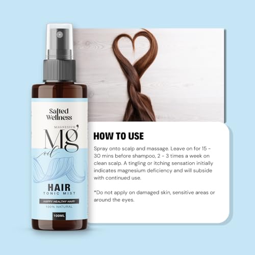 Image of Salted Wellness Rosemary Hair Growth Spray with Magnesium | Hair Tonic Mist for Hair Fall Control & Scalp Nourishment | Non-Greasy | 100ml
