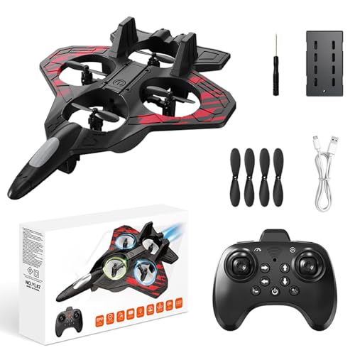 POENVFPO 2.4G RC Plane EPP Foam Remote Control Aircraft with 3 Speed Modes One Touch Takeoff Landing Altitude Hold 360 Flips for Beginners Outdoor Play (Red)