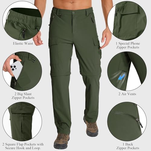 Men's Hiking Pants Convertible Cargo Pants Zip Off Lightweight Quick Dry Safari Fishing Camping Scout Pants4
