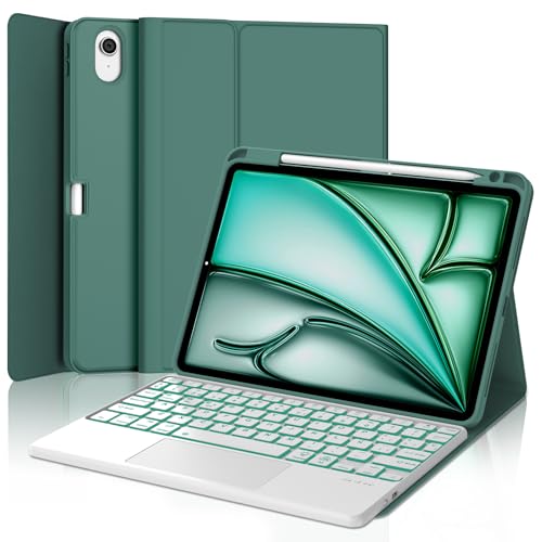 Teclado para iPad Air 11 M2 M3 que soluciona la escritura oscura con luz LED